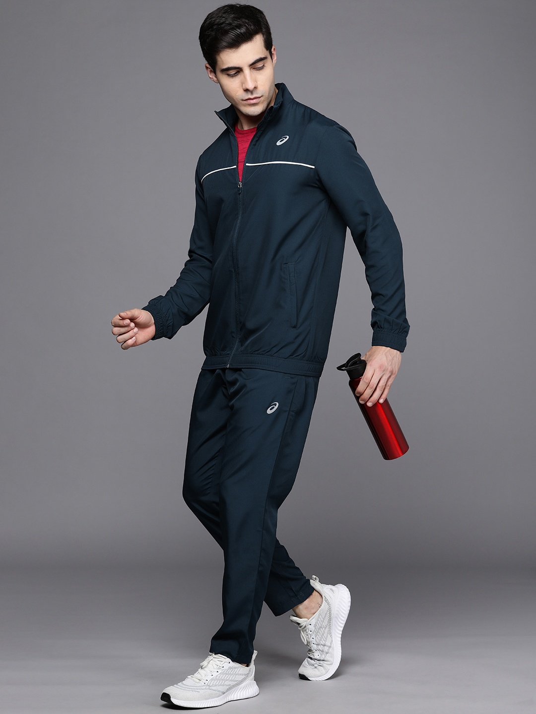 

ASICS Solid Color Line Basic Tracksuit, Navy blue