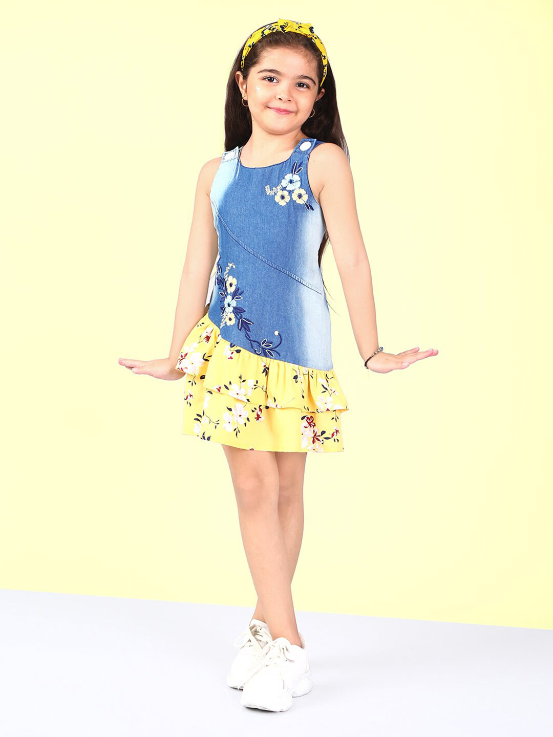 

Naughty Ninos Blue Floral A-Line Dress