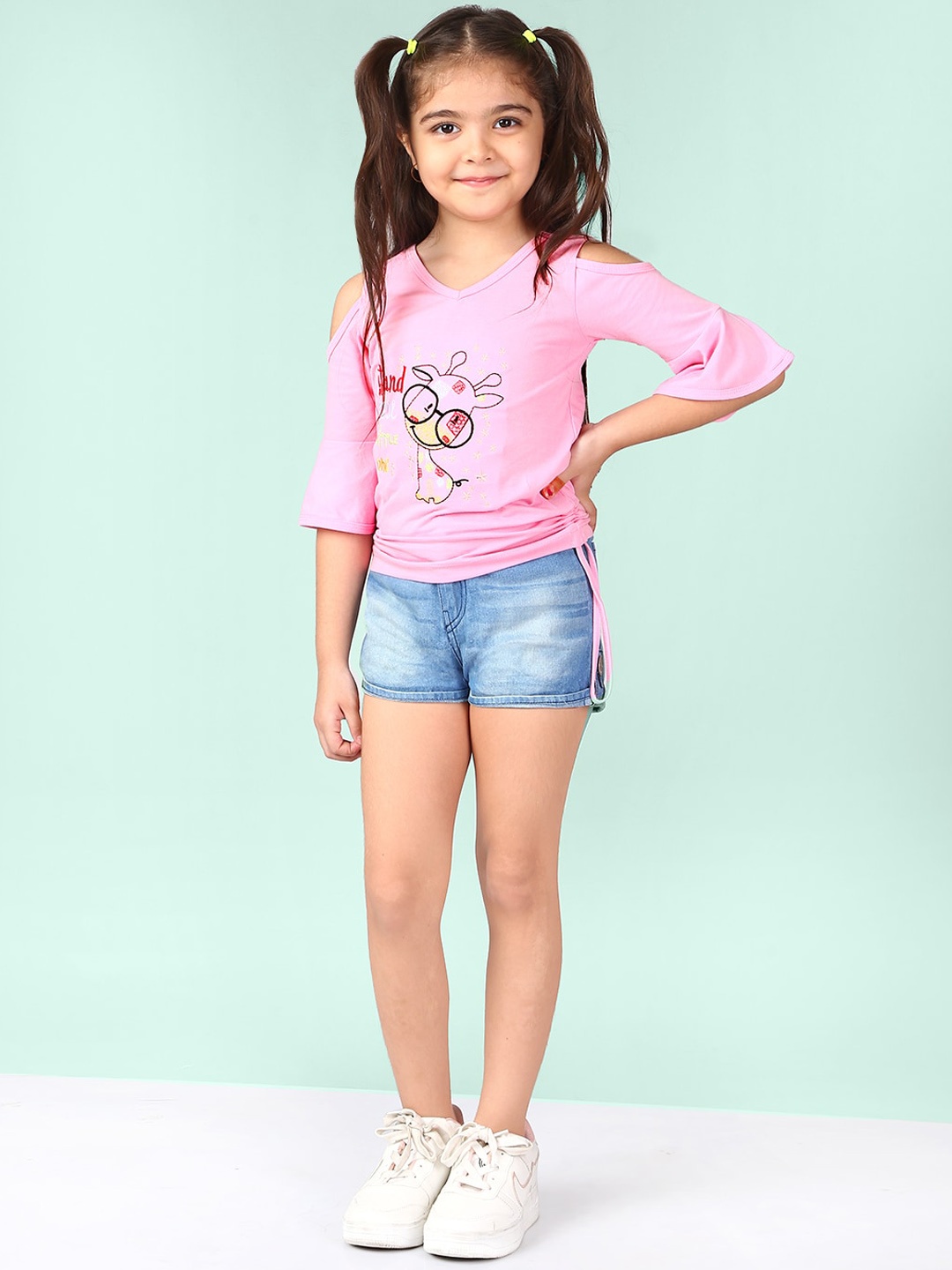 

Naughty Ninos Girls Pink & Blue Top with Shorts