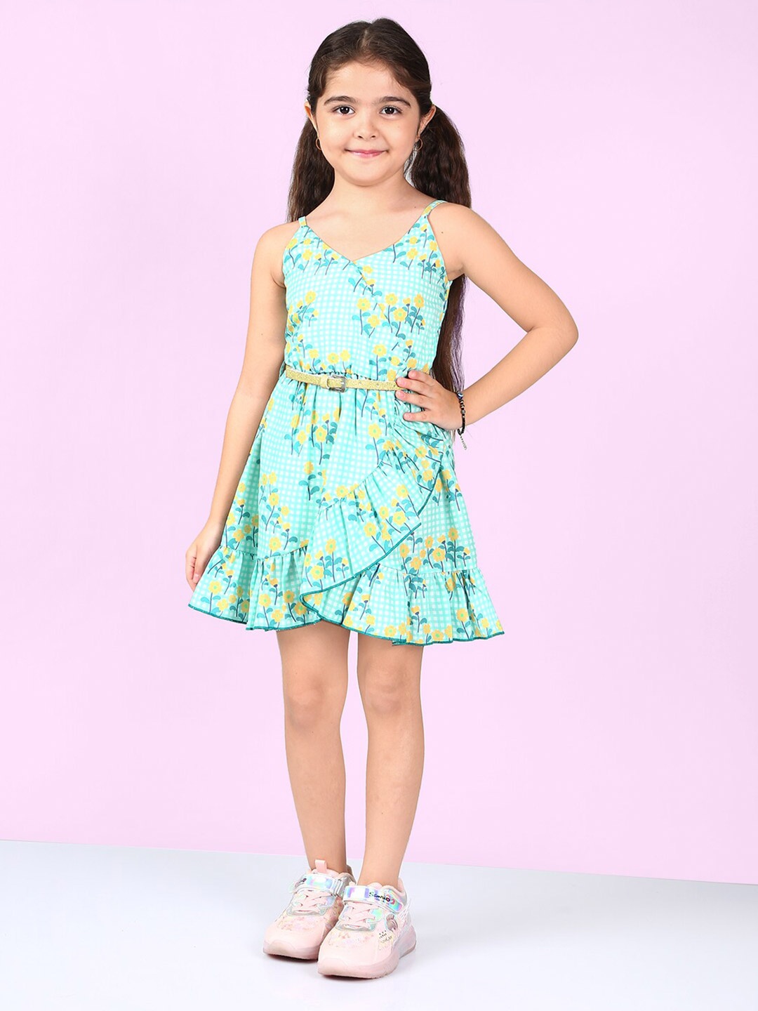 

Naughty Ninos Green Floral Dress