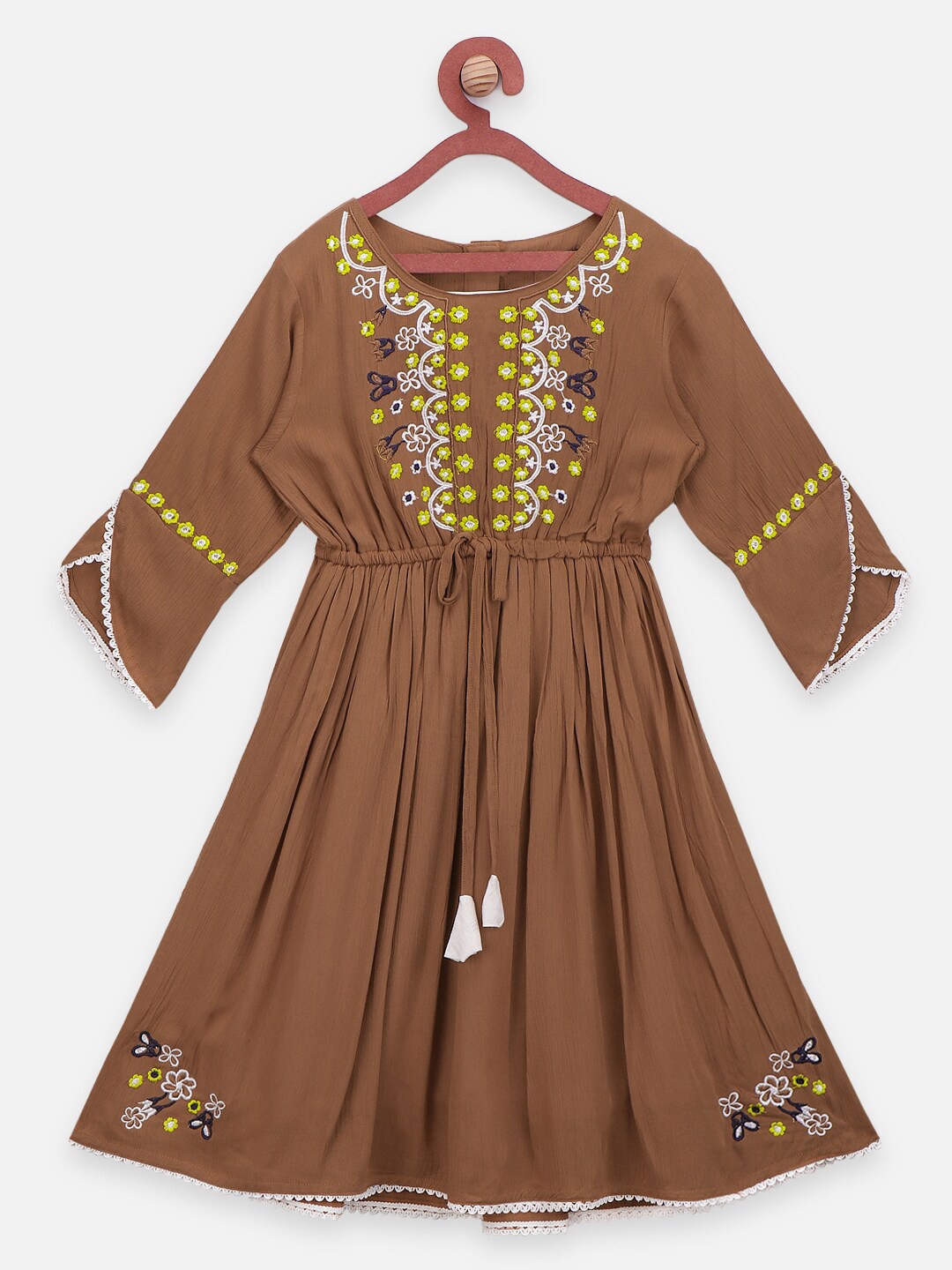 

LilPicks Brown & mauve taupe Maxi Dress