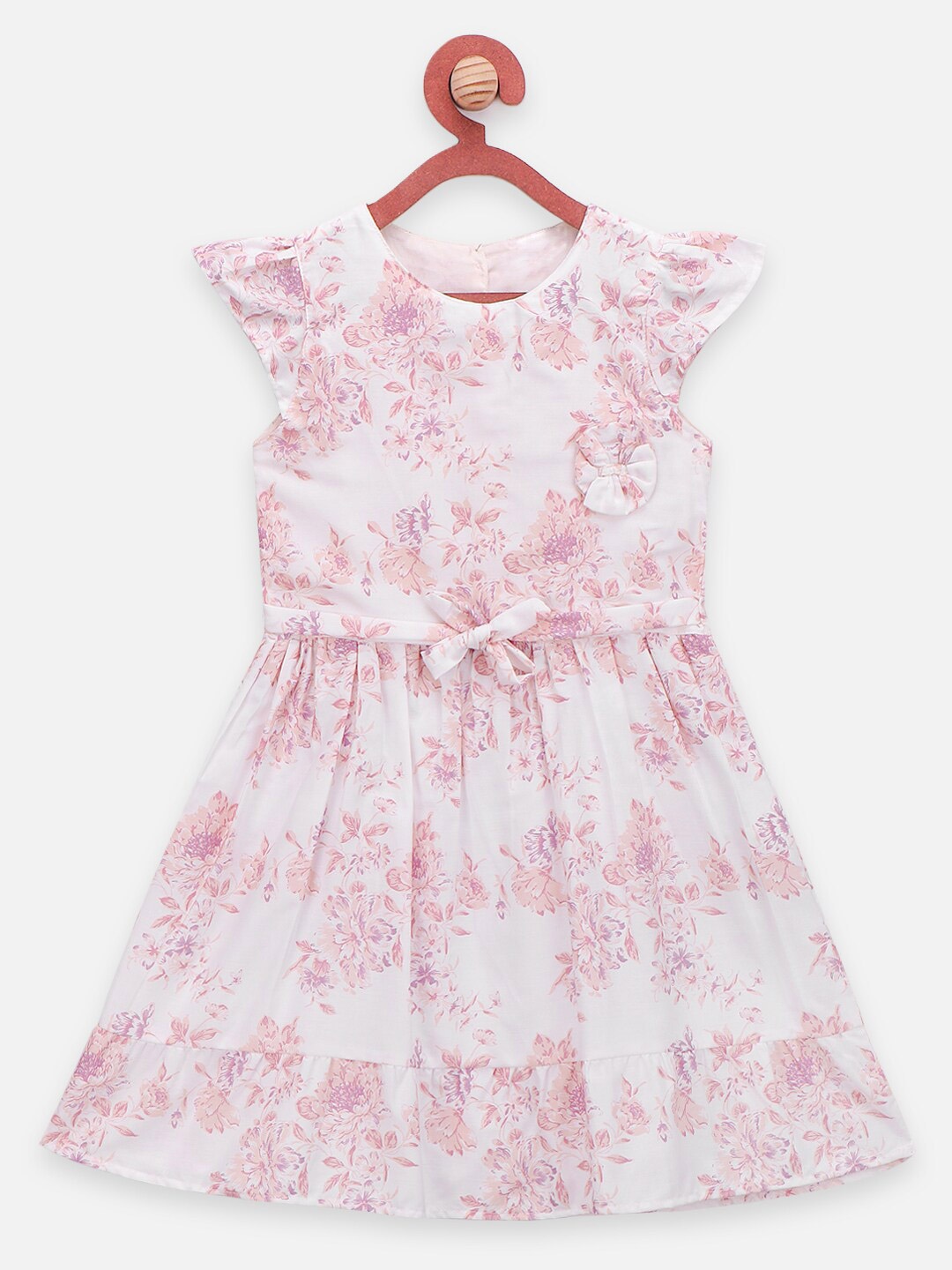 

LilPicks Cream-Coloured Floral Dress