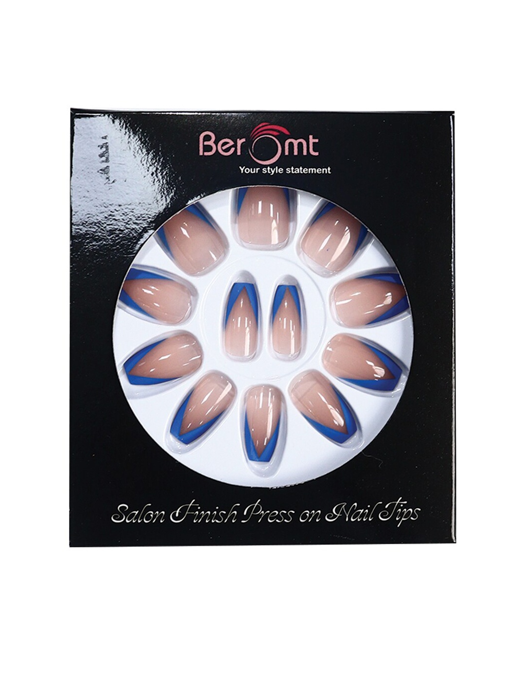 

BEROMT 12 Pcs Long-Lasting Reusable Lightweight Salon Finish Press on Nail Tips- Shade 234, Pink