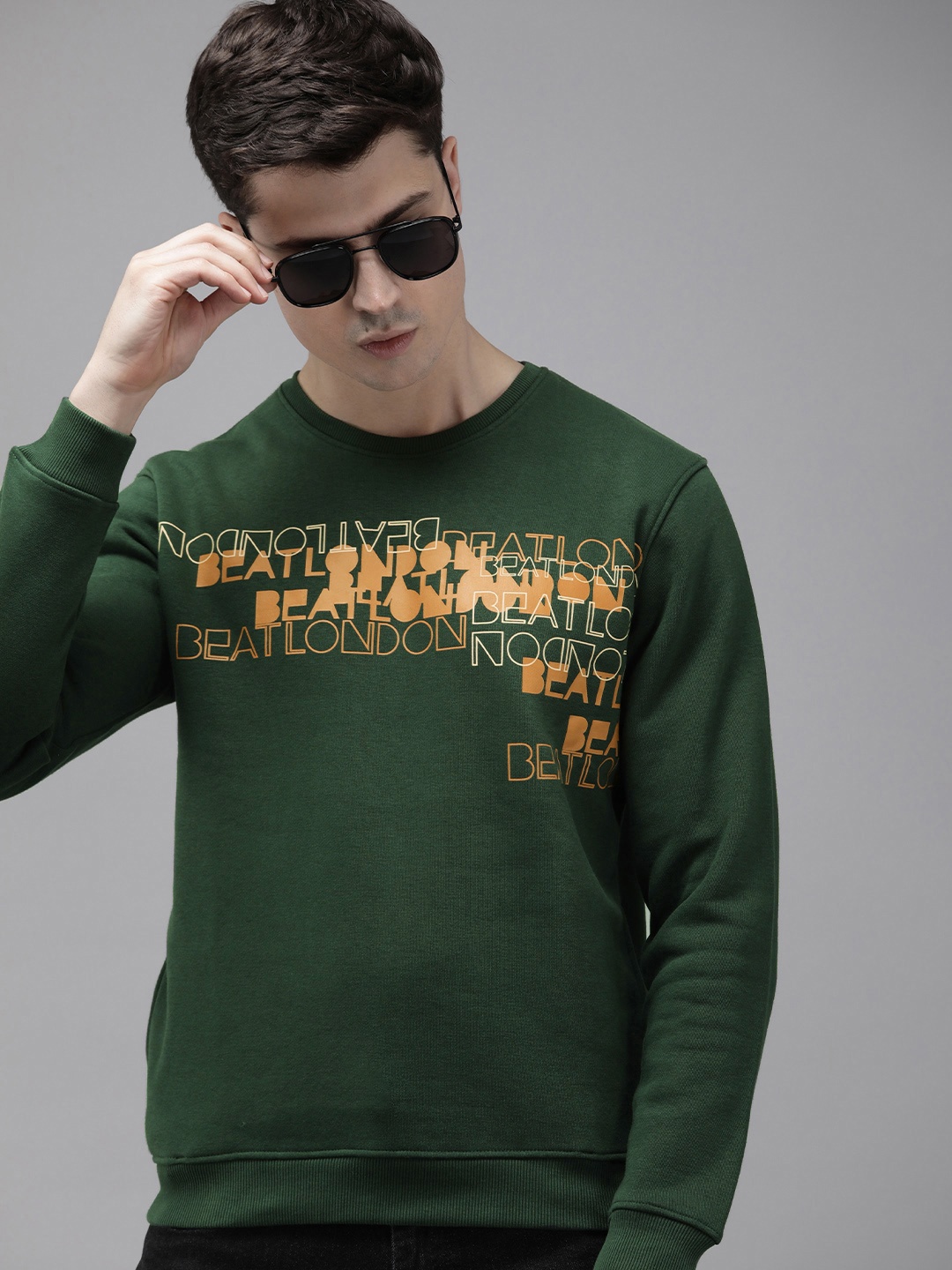 

BEAT LONDON by PEPE JEANS Graphic Printed Pullover Sweatshirt, Olive