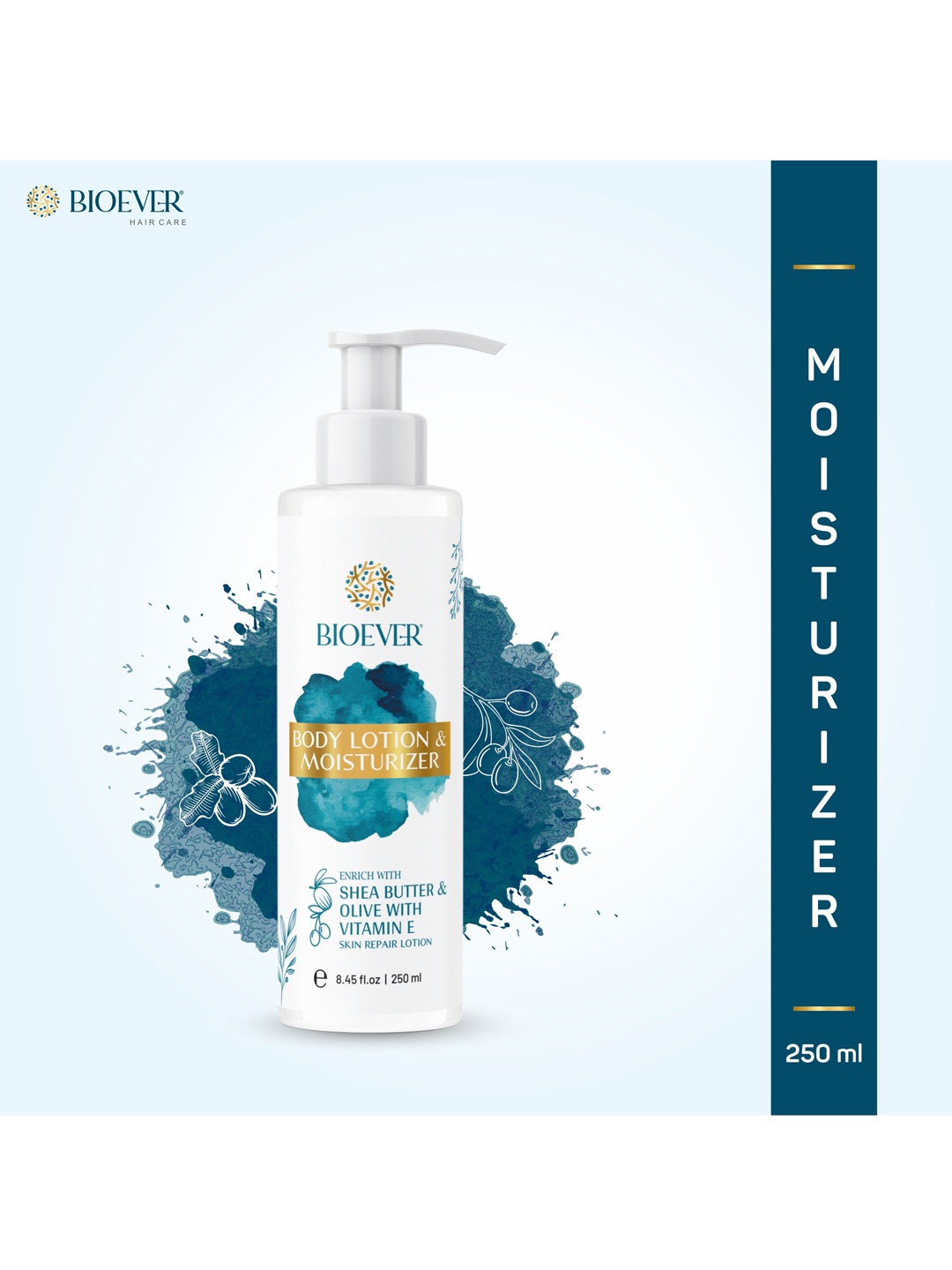 

BIOEVER Body Lotion & Moisturizer with Shea Butter, Olive & Vitamin E - 250 ml, White