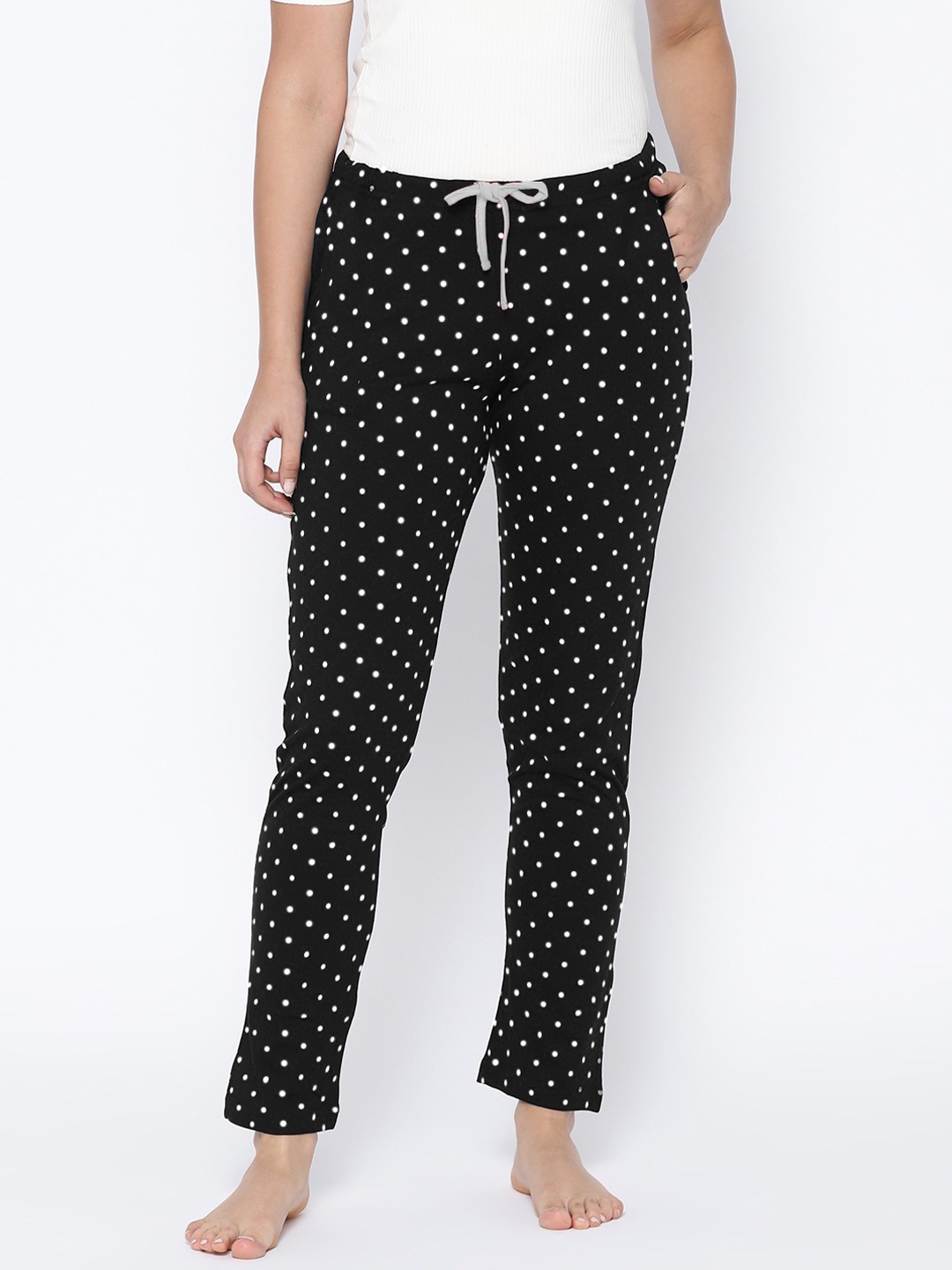 

Kanvin Women Black Printed Cotton Lounge Pants