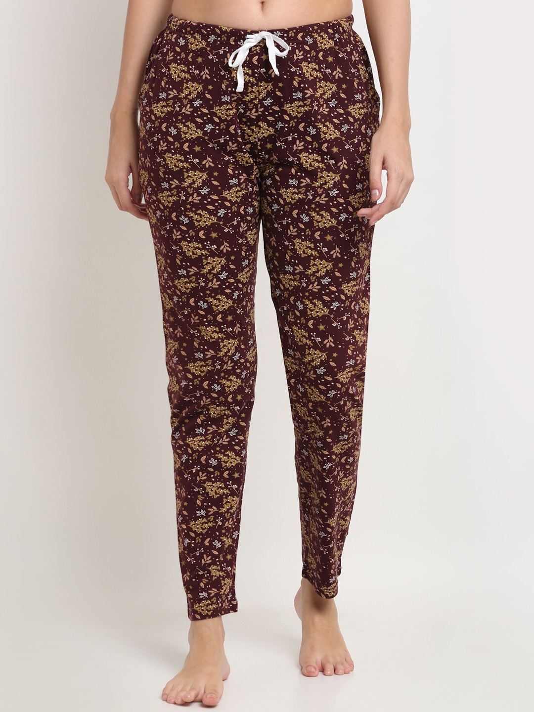 

Kanvin Brown Floral Printed Lounge Pants