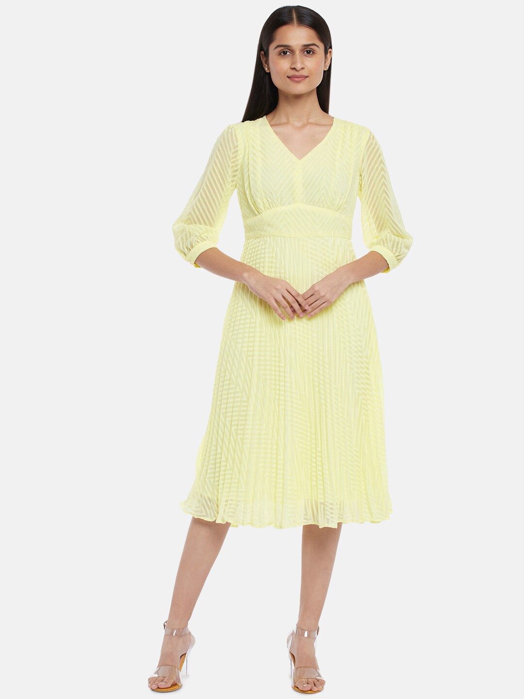 

Honey by Pantaloons Yellow Midi Dress