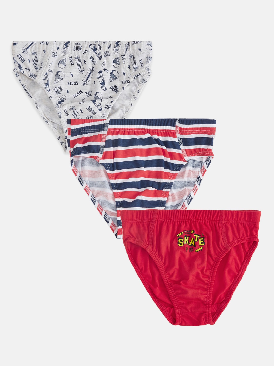 

Pantaloons Junior Boys Pack of 3 Multicolored Cotton Basic Briefs, Multi