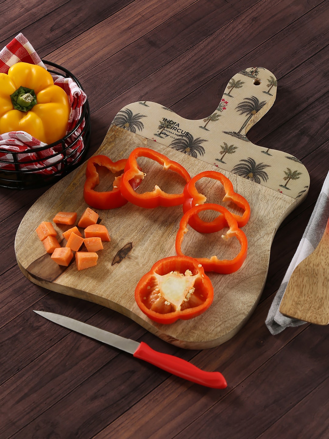 

India Circus by Krsnaa Mehta Beige Solid Chopping Board