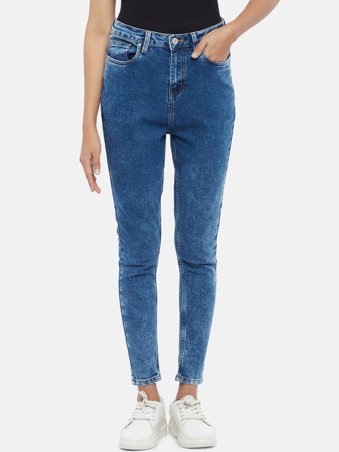

People Women Navy Blue Skinny Fit Jeans