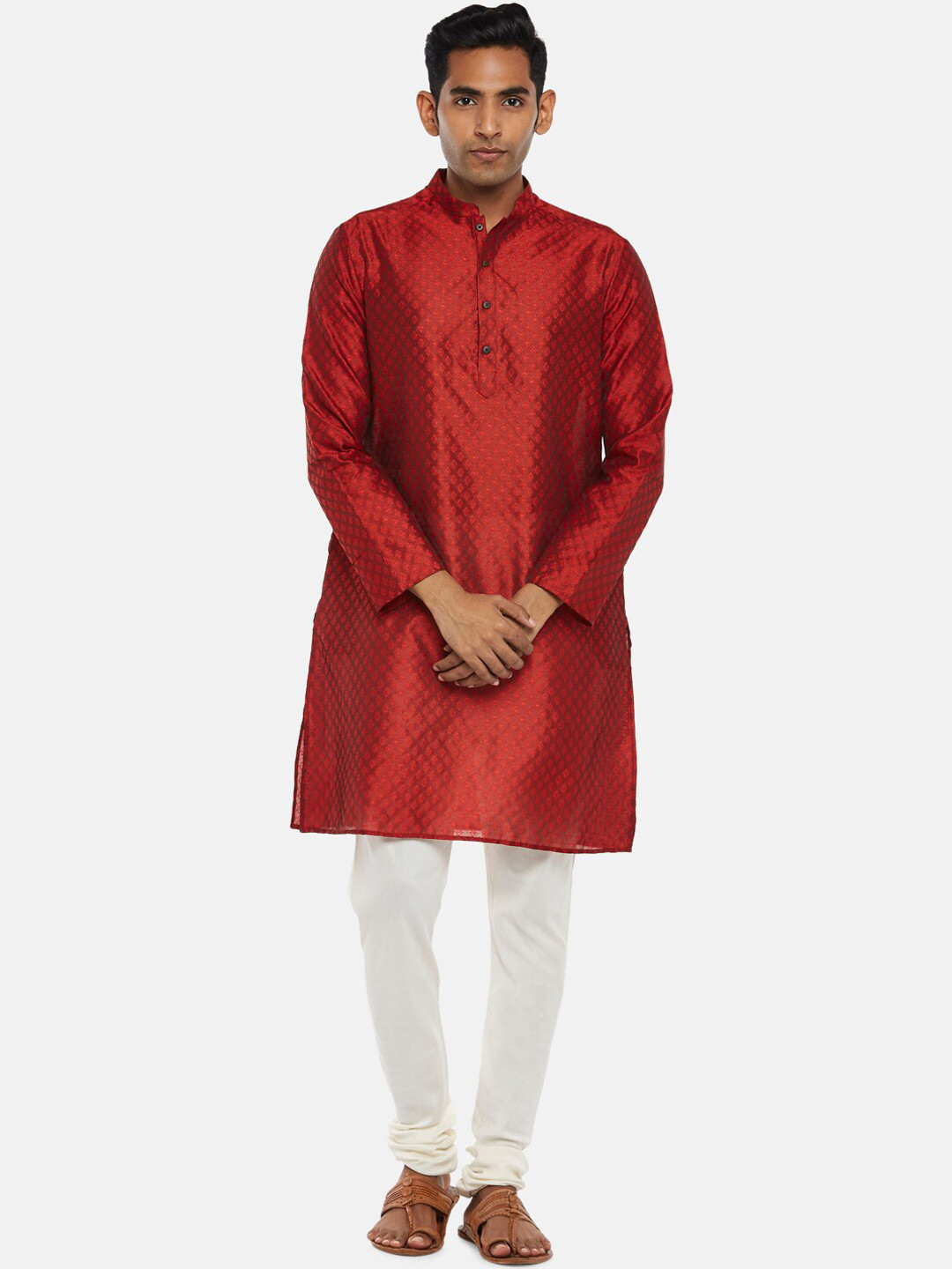 

indus route by Pantaloons Men Maroon Kurta with Pyjamas