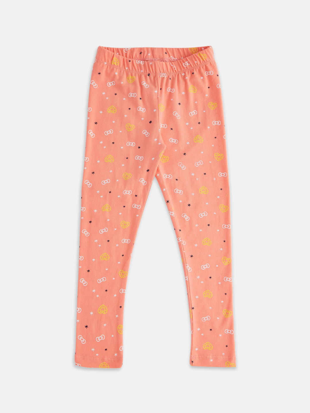 

Pantaloons Junior Girls Peach-Colored Printed Leggings