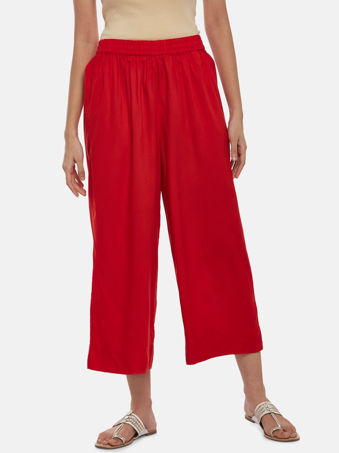 

RANGMANCH BY PANTALOONS Women Red Ethnic Palazzos