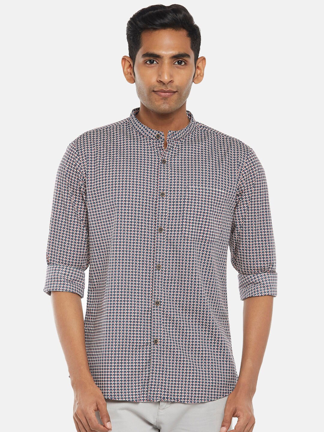 

BYFORD by Pantaloons Men Blue Slim Fit Checked Casual Shirt