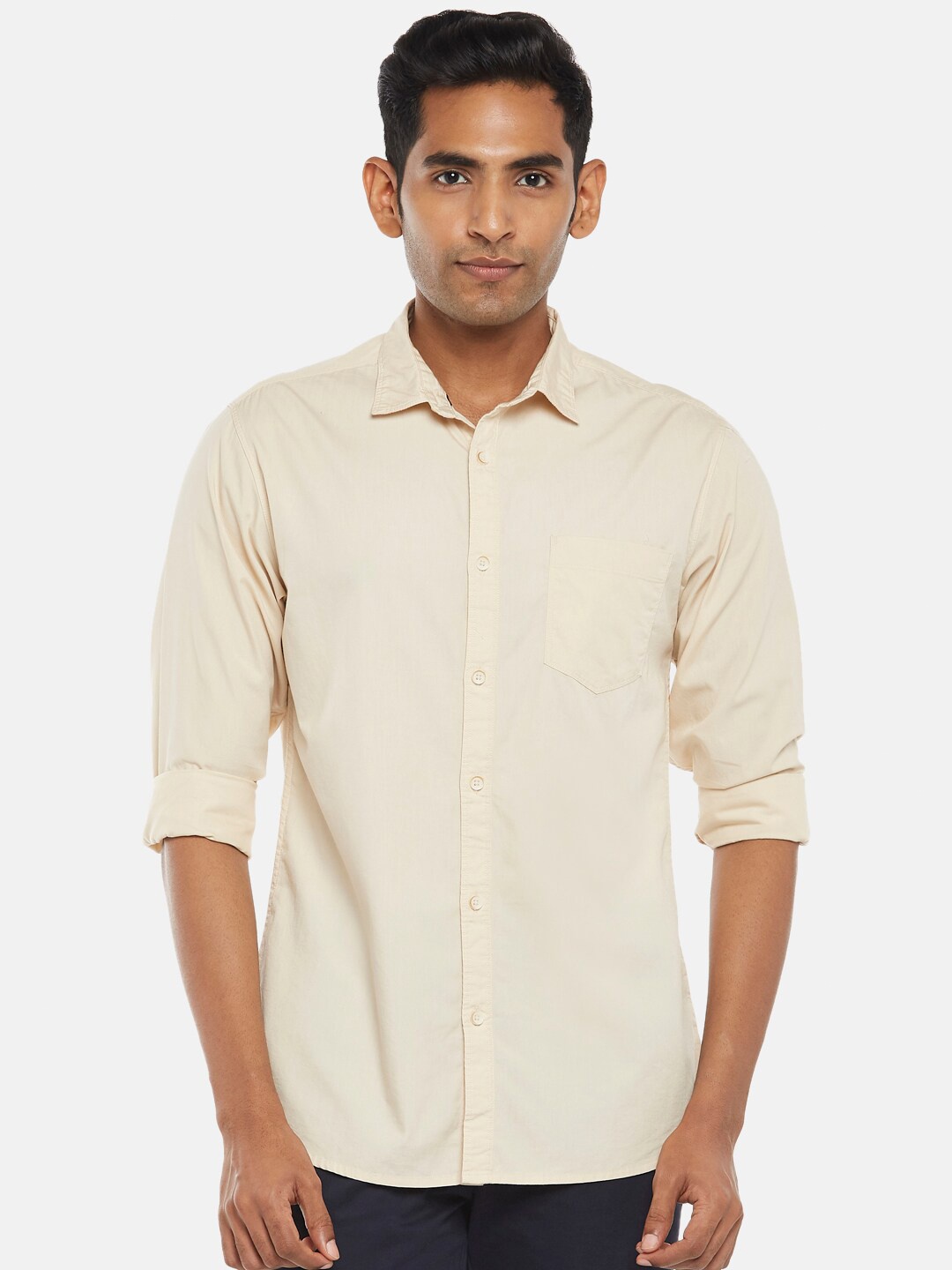 

BYFORD by Pantaloons Men White Slim Fit Casual Shirt