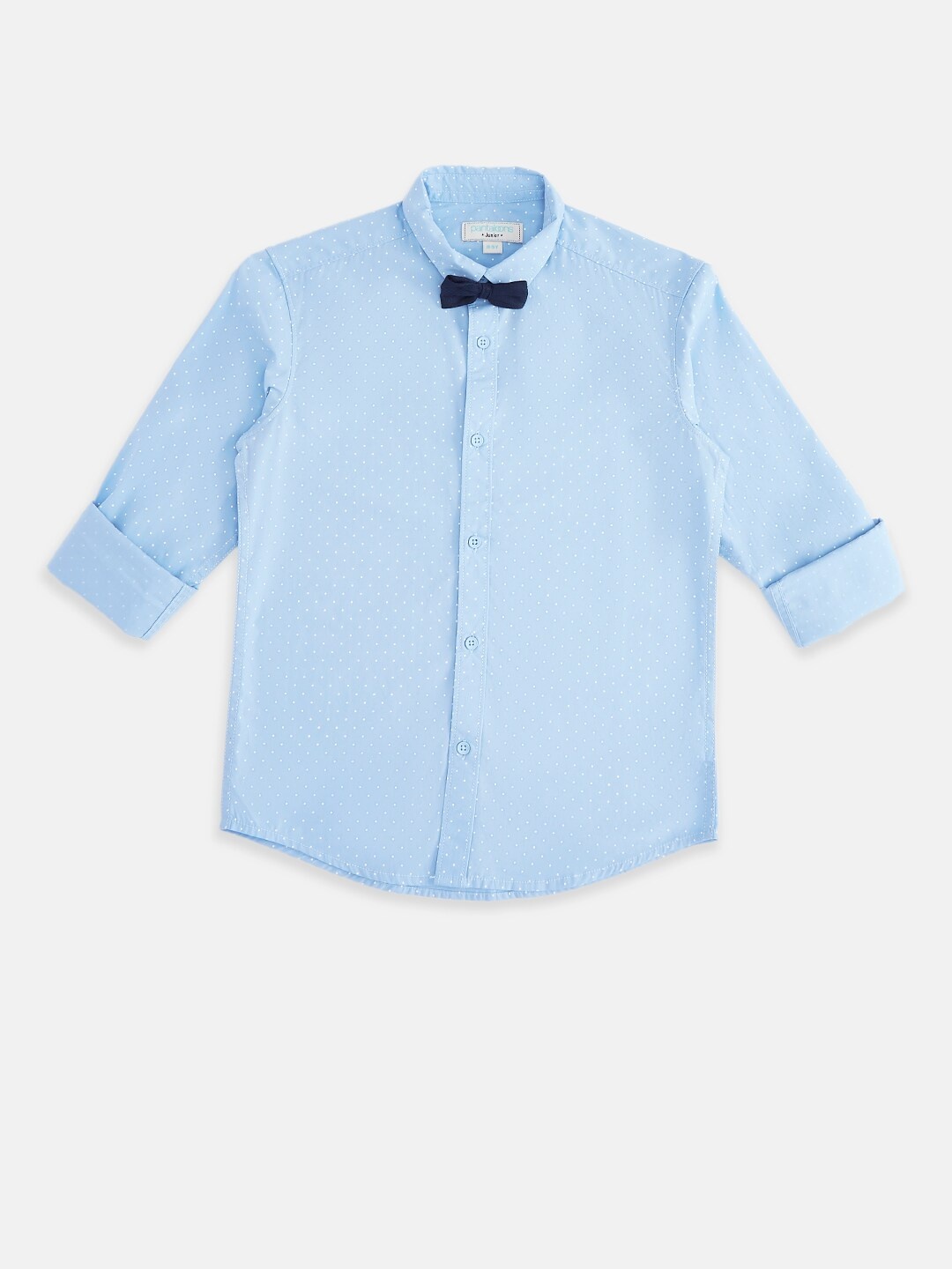 

Pantaloons Junior Boys Blue Printed Party Shirt