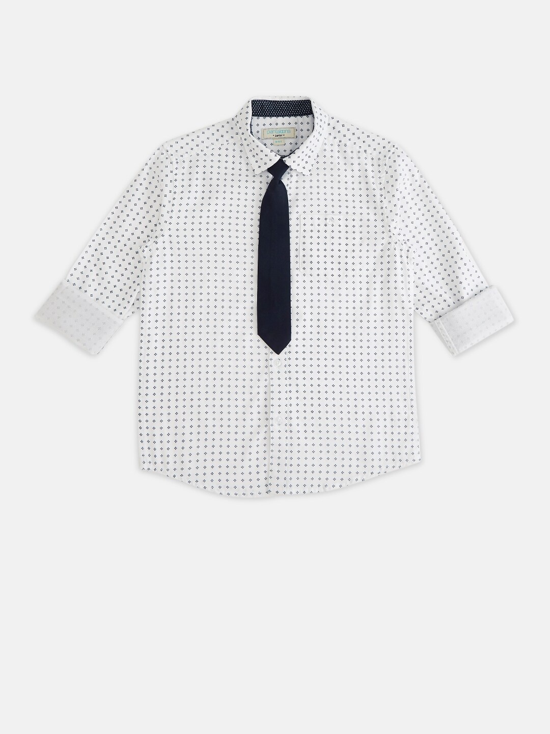 

Pantaloons Junior Boys White Printed Party Shirt