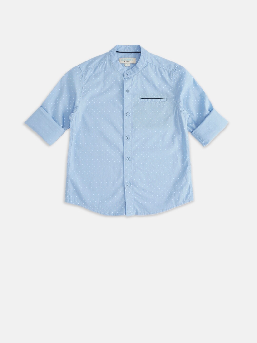 

Pantaloons Junior Boys Blue Printed Party Shirt