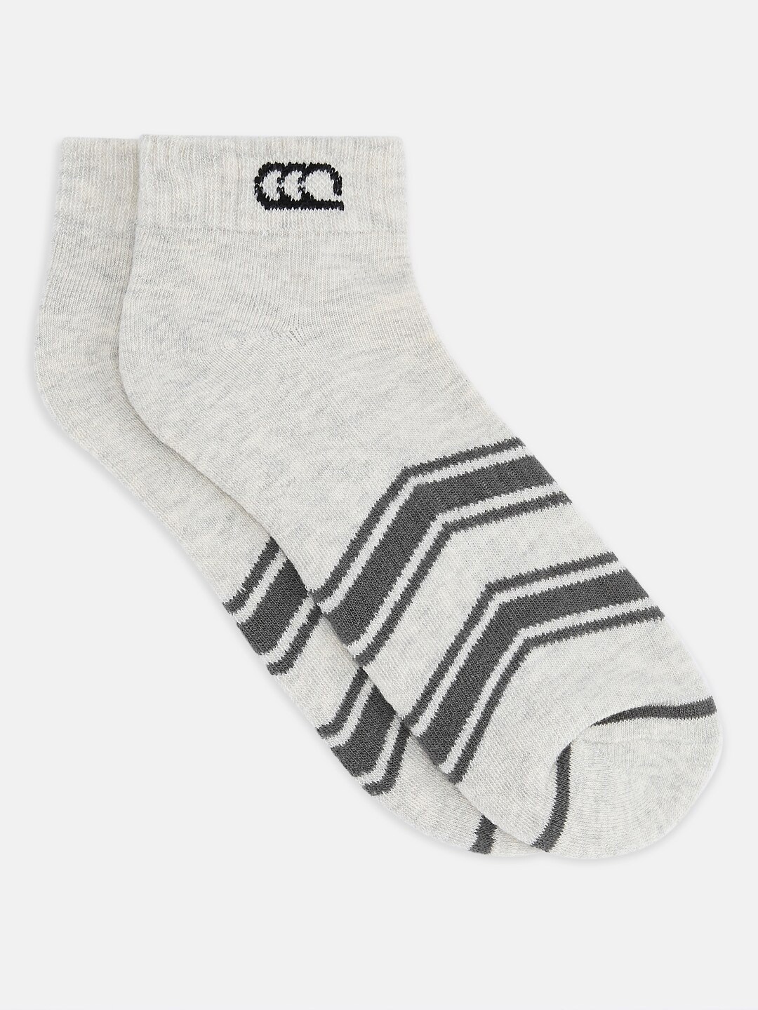 

Ajile by Pantaloons Men Grey Striped Ankle Length Socks