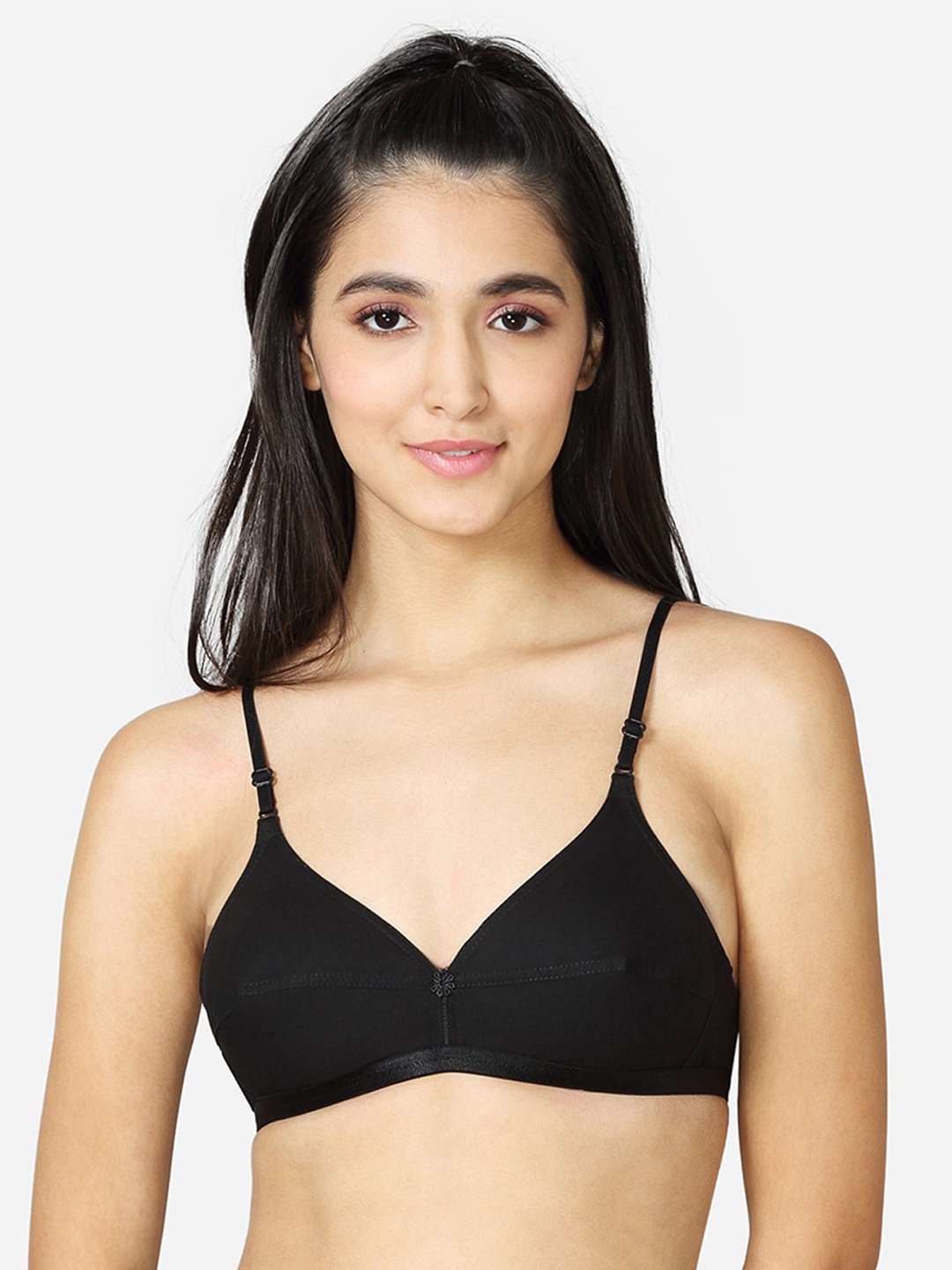 

VStar Black Solid T-shirt Bra - Wireless Non-Padded