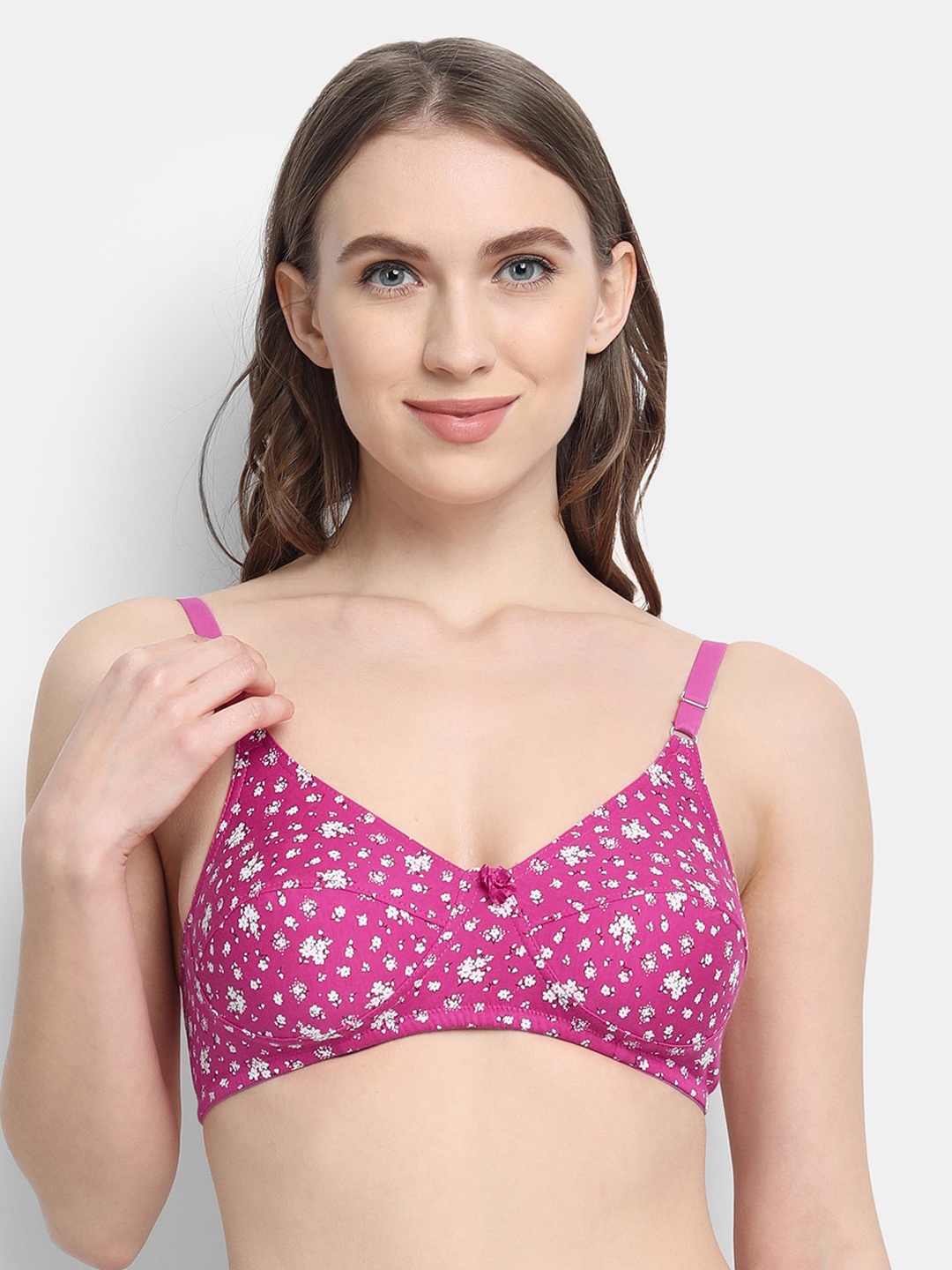 

VStar Violet & White Floral Bra Non-Padded