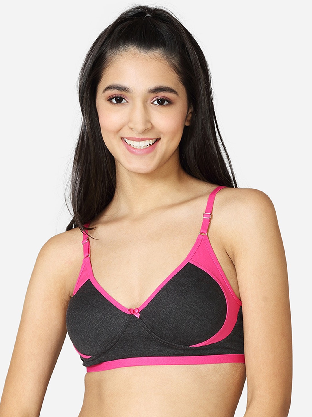 

VStar Black & Fuchsia Bra