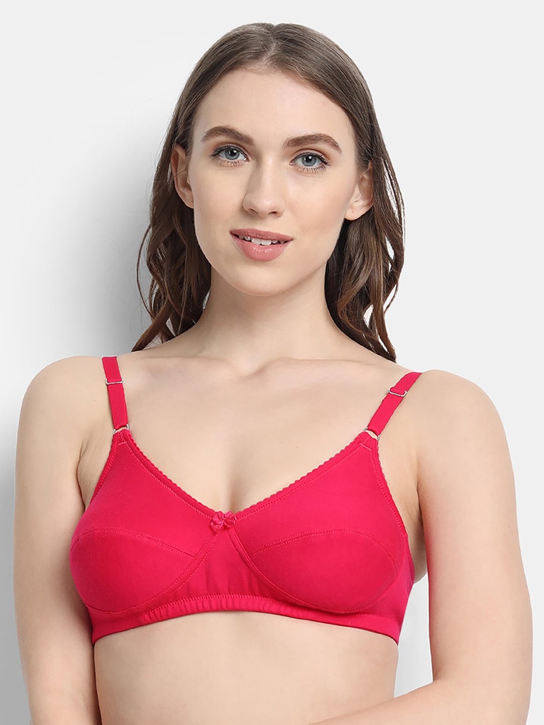 

VStar Pink Solid T-shirt Bra - Wireless Non-Padded