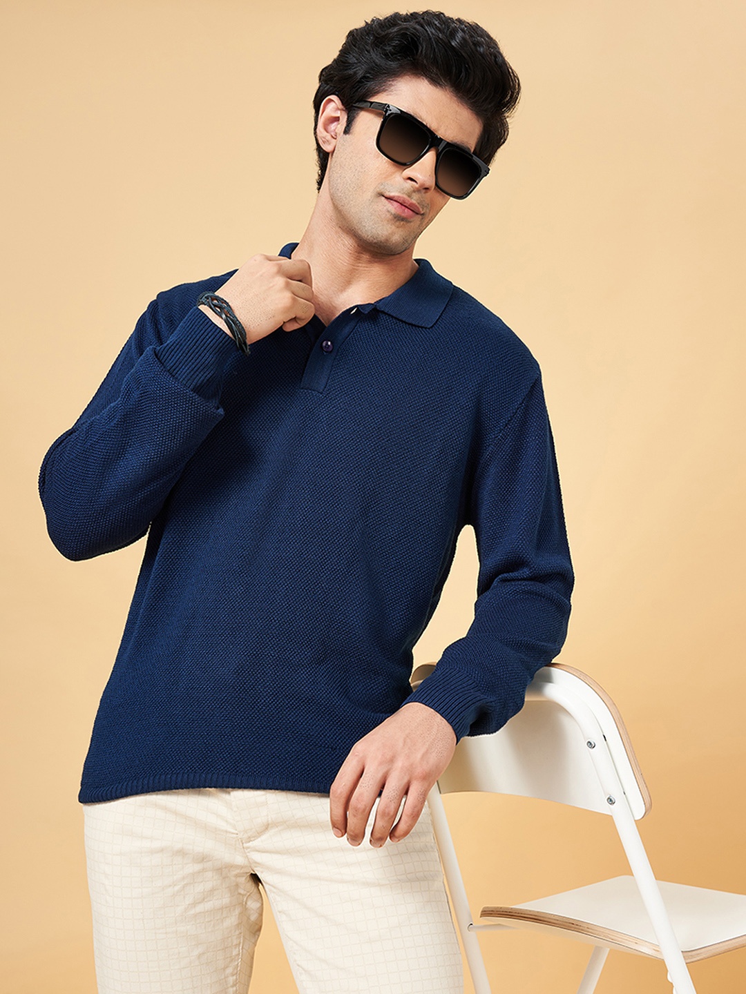 

BYFORD by Pantaloons Men Blue Pullover