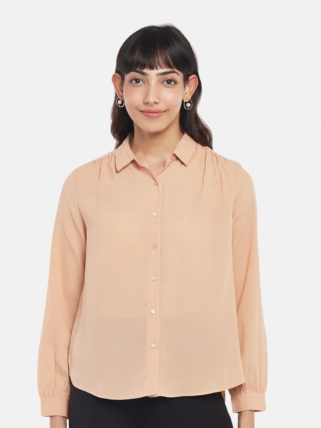 

Annabelle by Pantaloons Orange Shirt Style Top