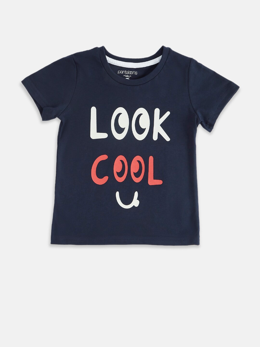 

Pantaloons Baby Boys Navy Blue Typography Printed T-shirt