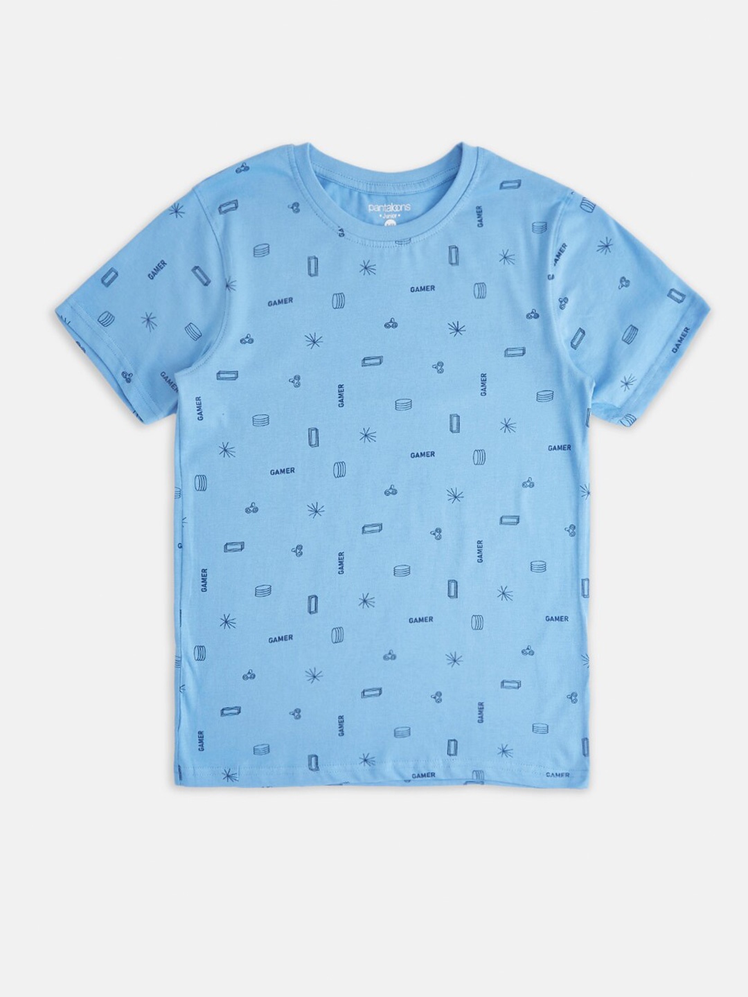 

Pantaloons Junior Boys Blue Printed T-shirt