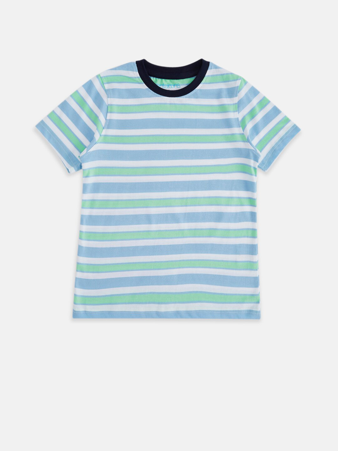 

Pantaloons Junior Boys Blue Striped V-Neck T-shirt