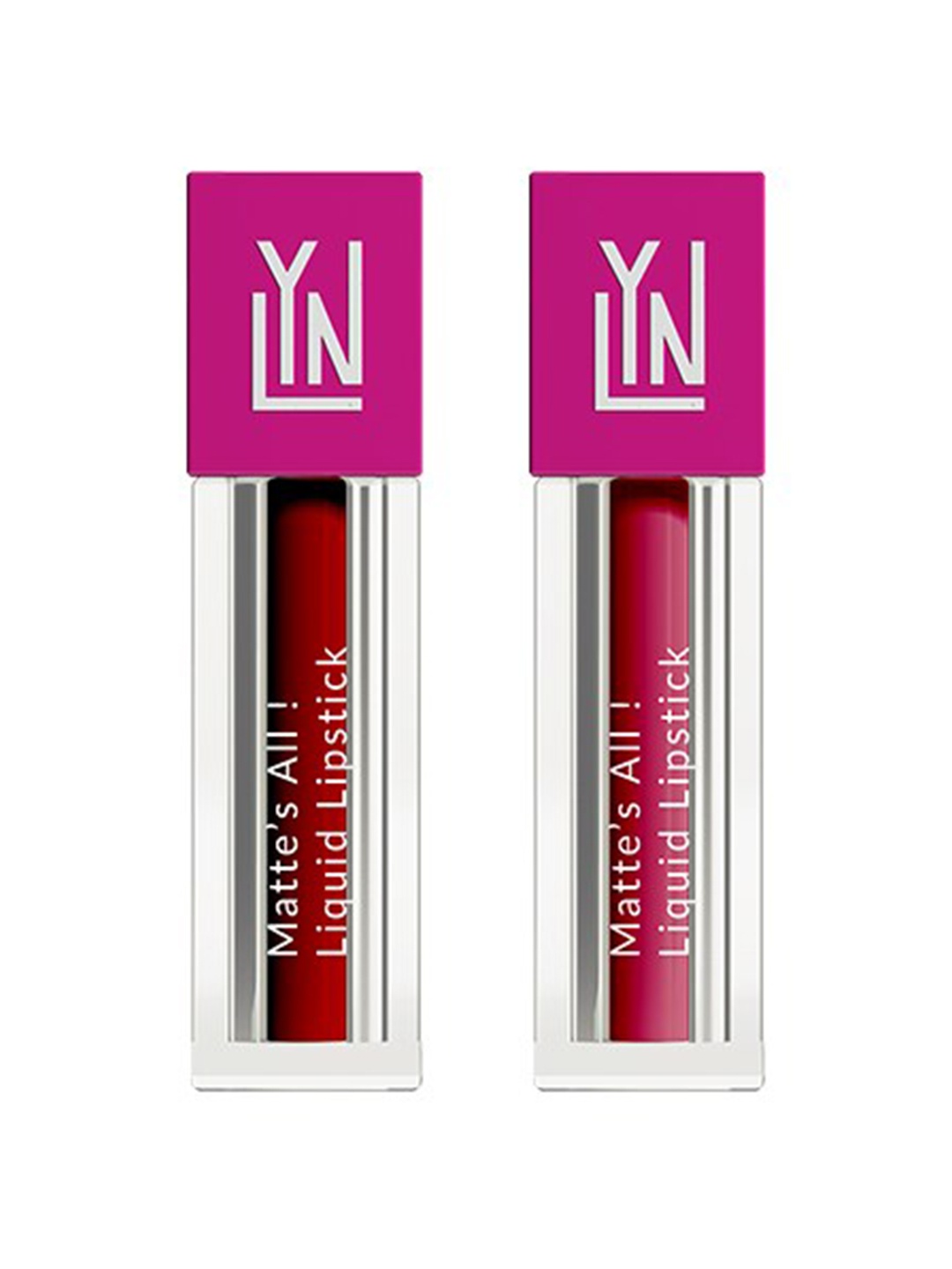 

LYN LIVE YOUR NOW Set of 2 Matte's All Liquid Lipstick 1ml Each-Born Red-dy & Pink Lush