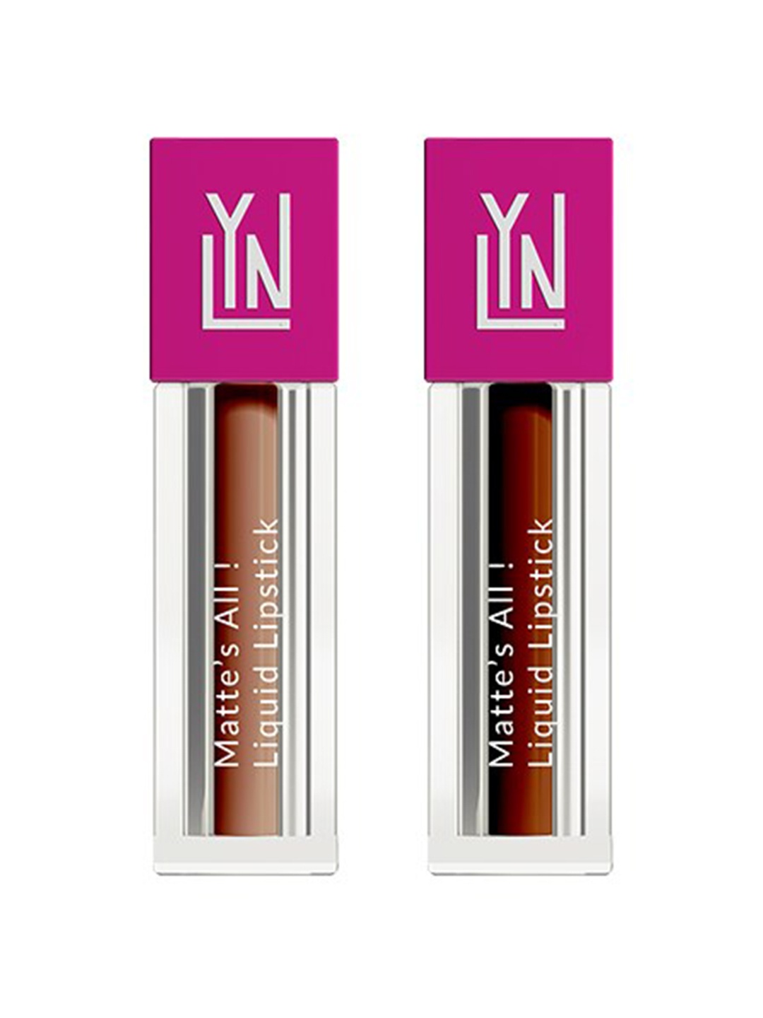

LYN LIVE YOUR NOW Set of 2 Matte's All Lipstick 1ml Each-Nude Energy & Brownie Point, Brown