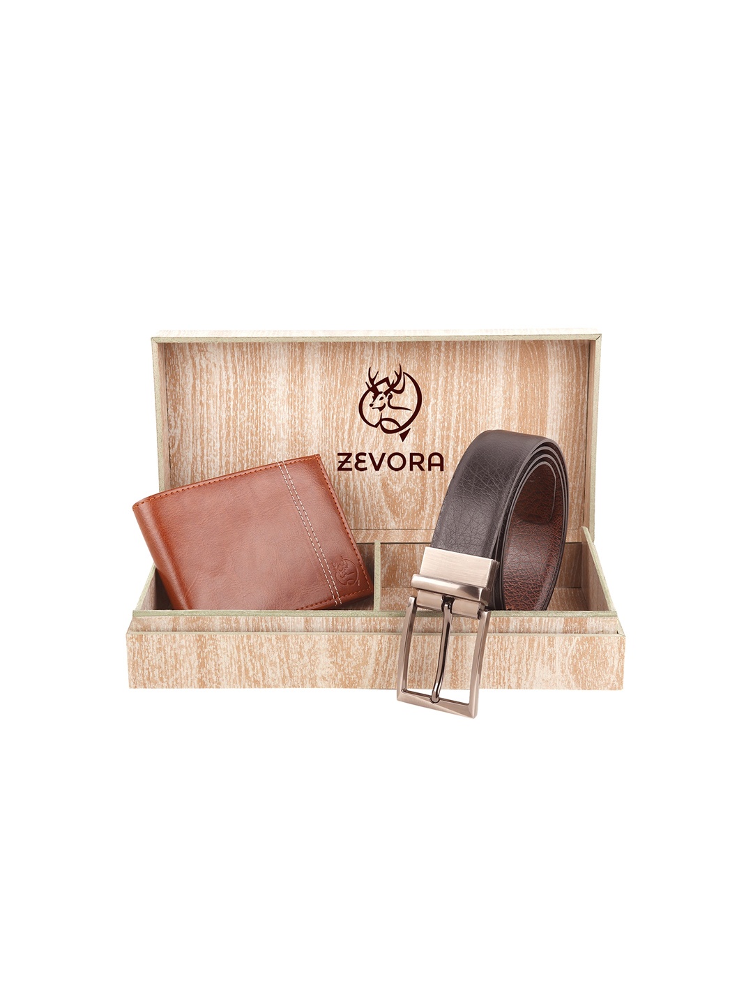 

ZEVORA Men Black & Tan Textured Accessory Gift Set