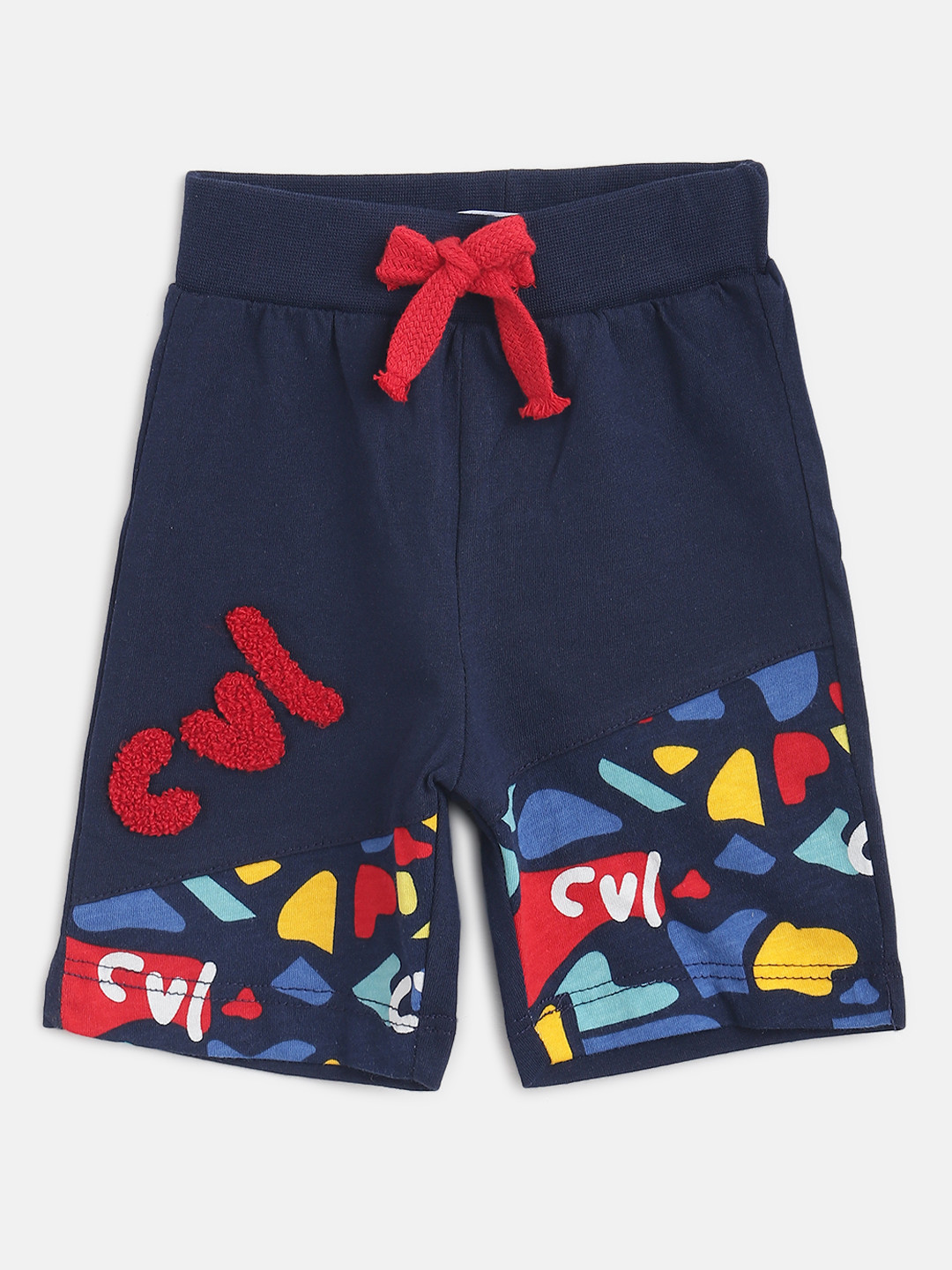 

Civil Boys Navy Blue Pure Cotton Abstract Print Shorts