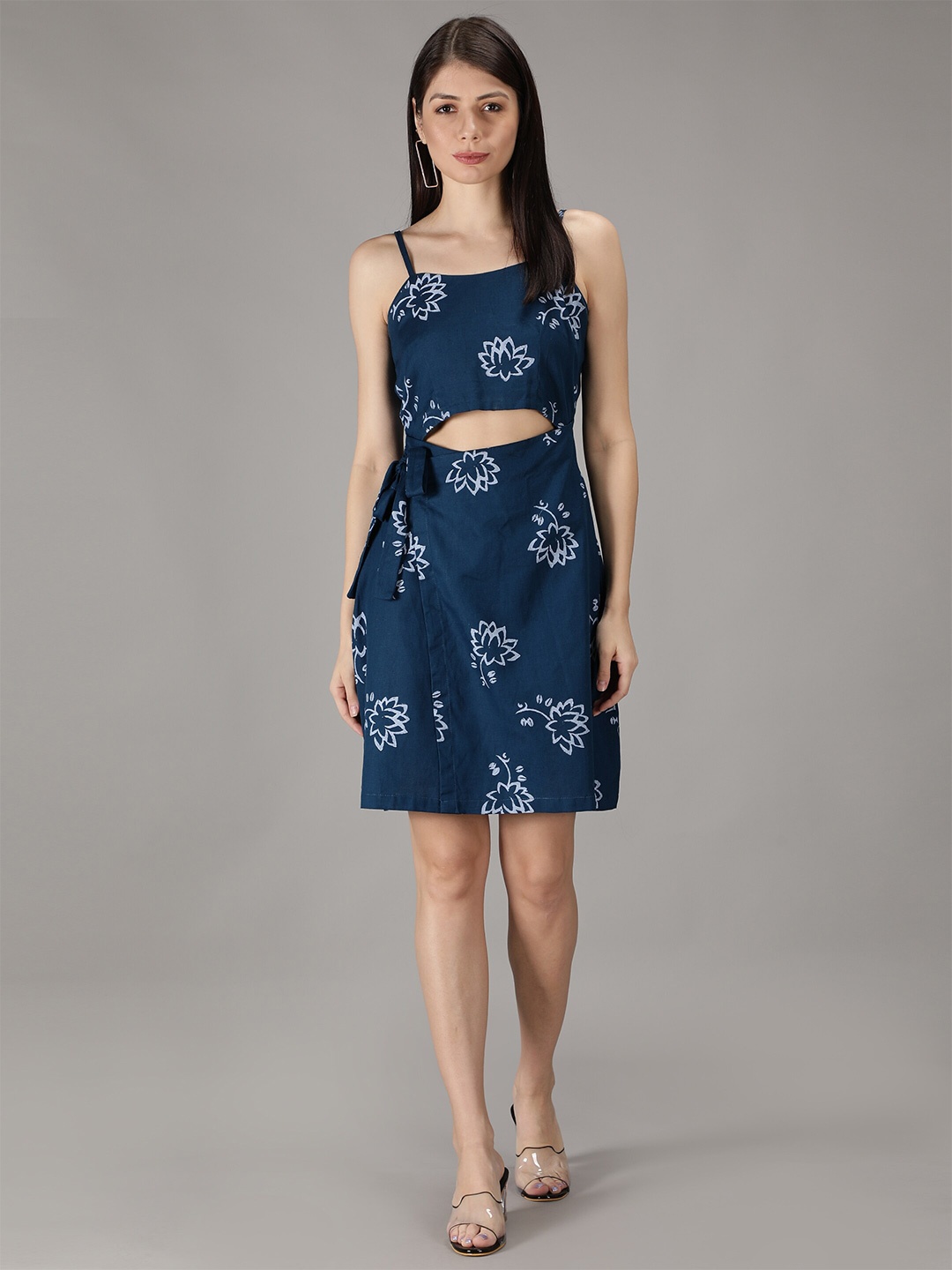 

Sajke Blue Floral Sheath Dress