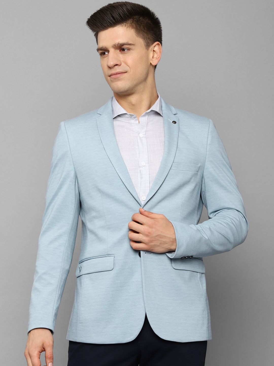 

Allen Solly Men Blue Solid Single Breasted Slim Fit Blazers