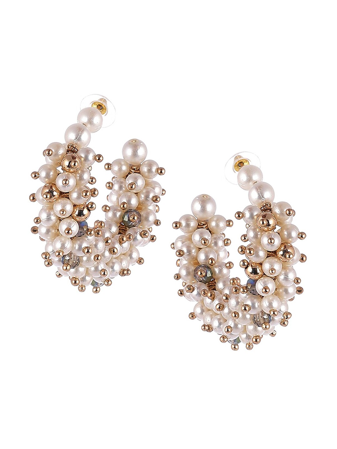 

Biba White Contemporary Studs Earrings