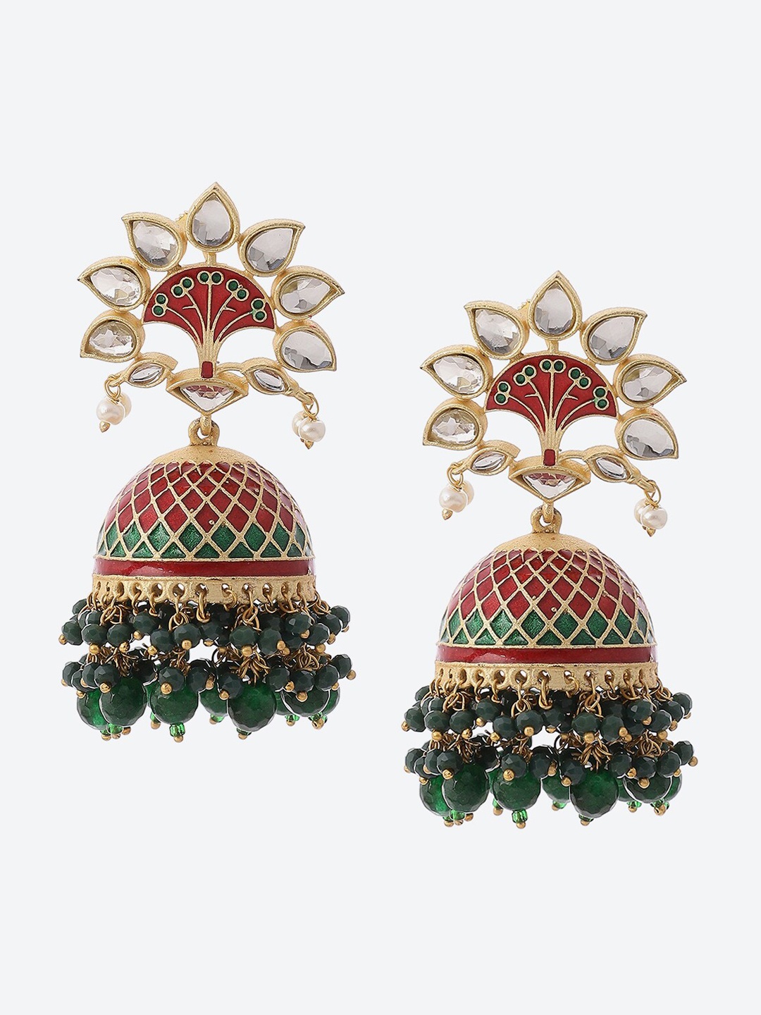 

Biba Gold-Toned Contemporary Jhumkas Earrings
