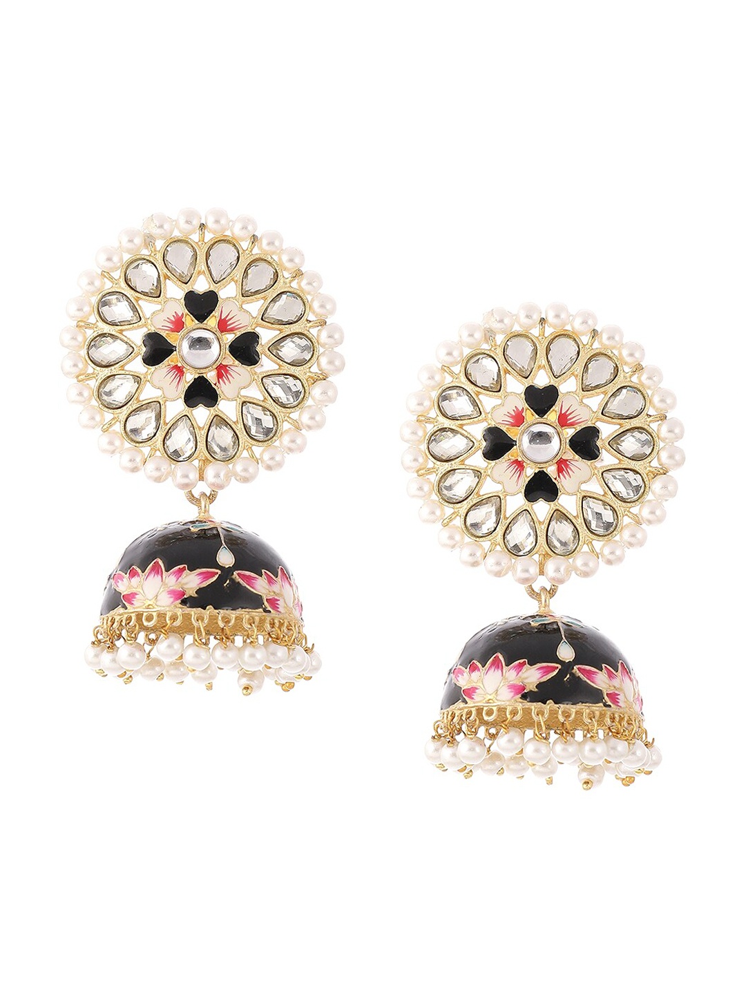 

Biba Black Contemporary Jhumkas Earrings