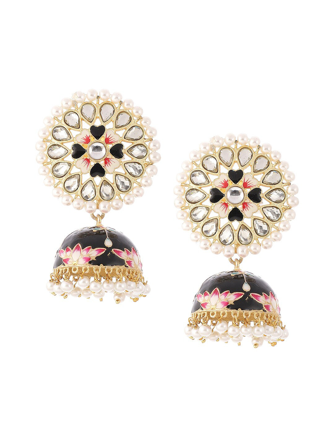 

Biba Silver-Toned Contemporary Jhumkas Earrings