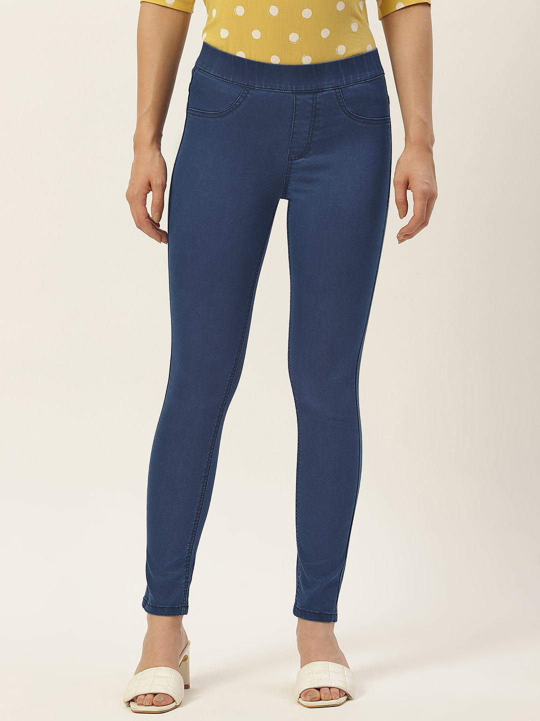 

Madame Women Navy Blue Solid Jeggings
