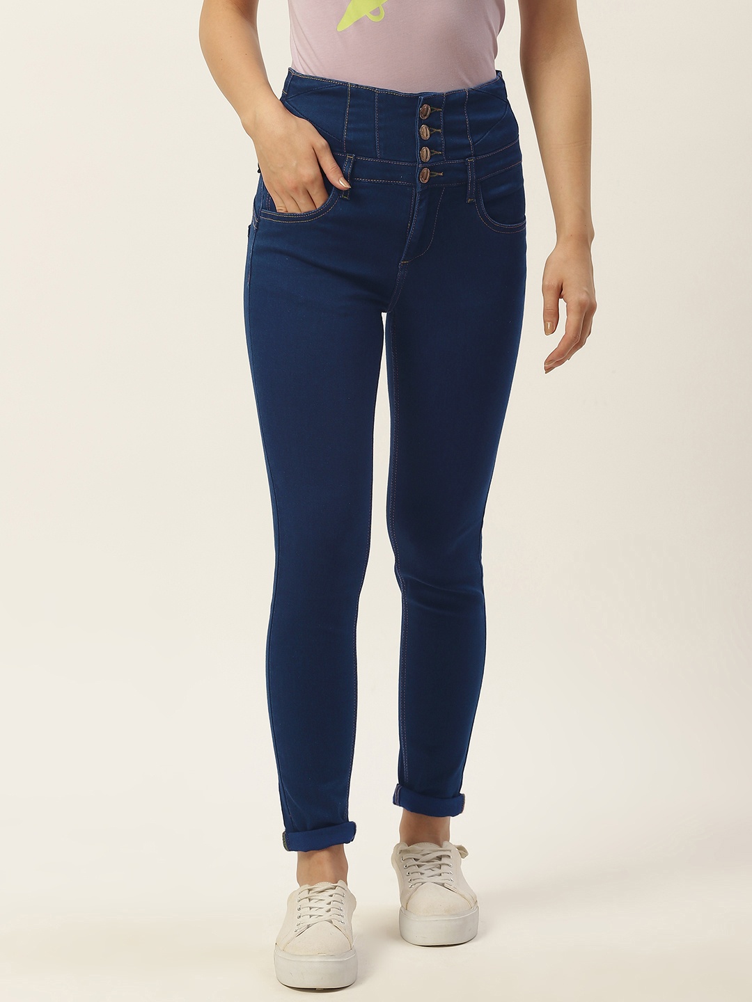 

Madame Women Navy Blue Stretchable Jeans