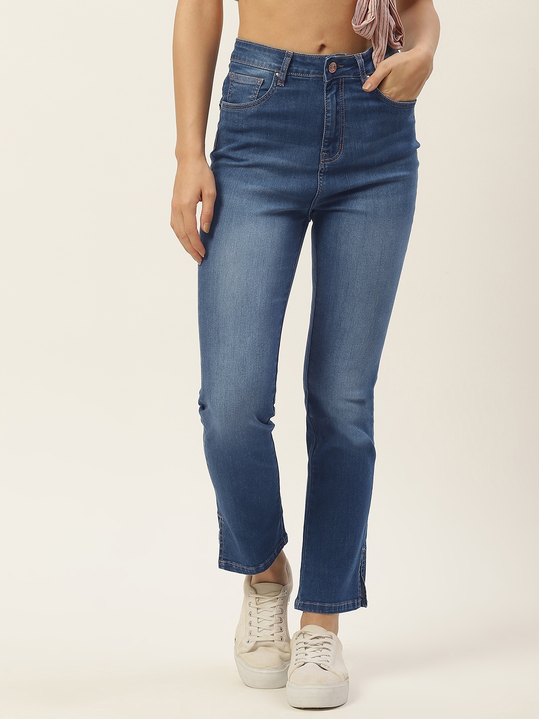 

Madame Women Navy Blue Light Fade Stretchable Jeans
