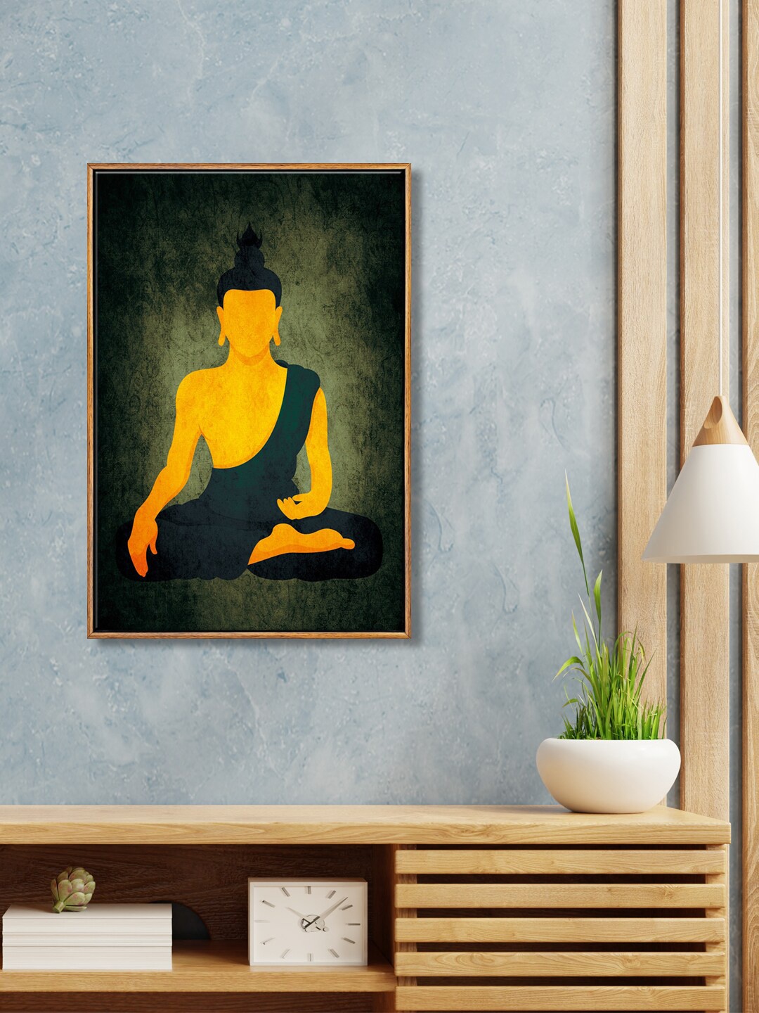 

999Store Yellow & Green Printed Framed Wall Art