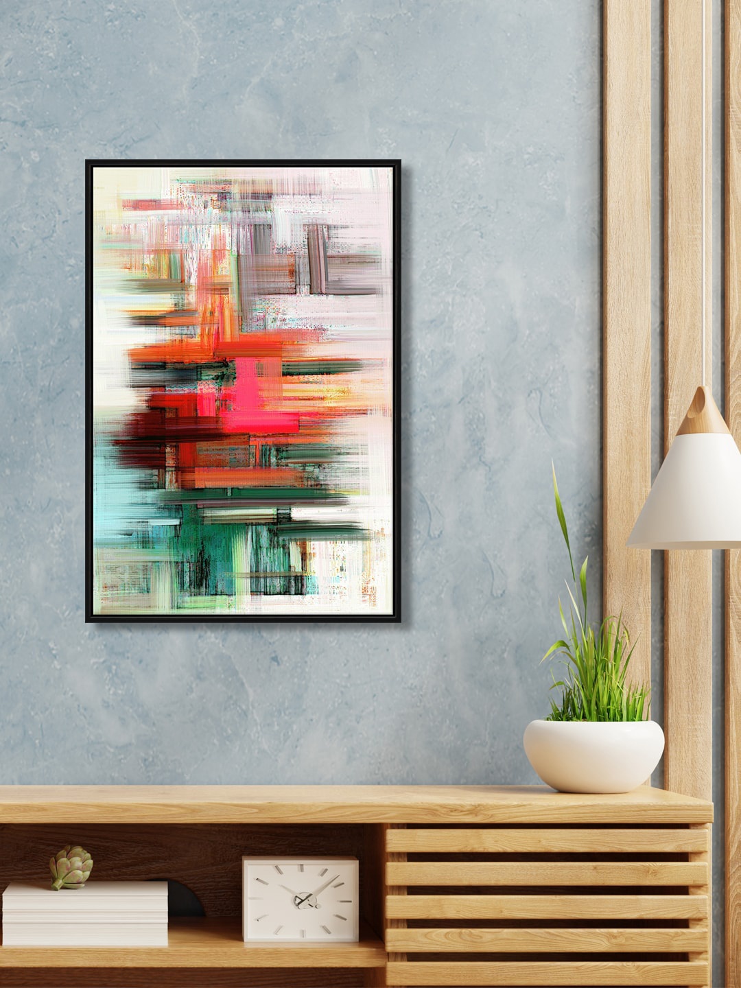 

999Store White & Orange Abstract Wall Art