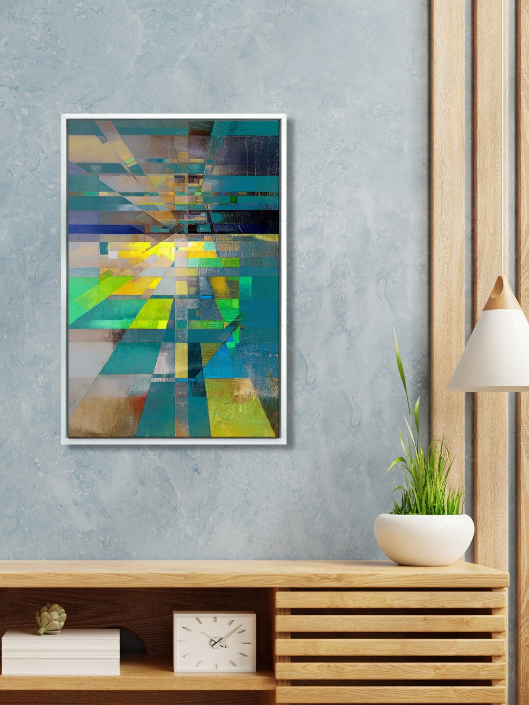 

999Store Blue & White Abstract Canvas Wall Art