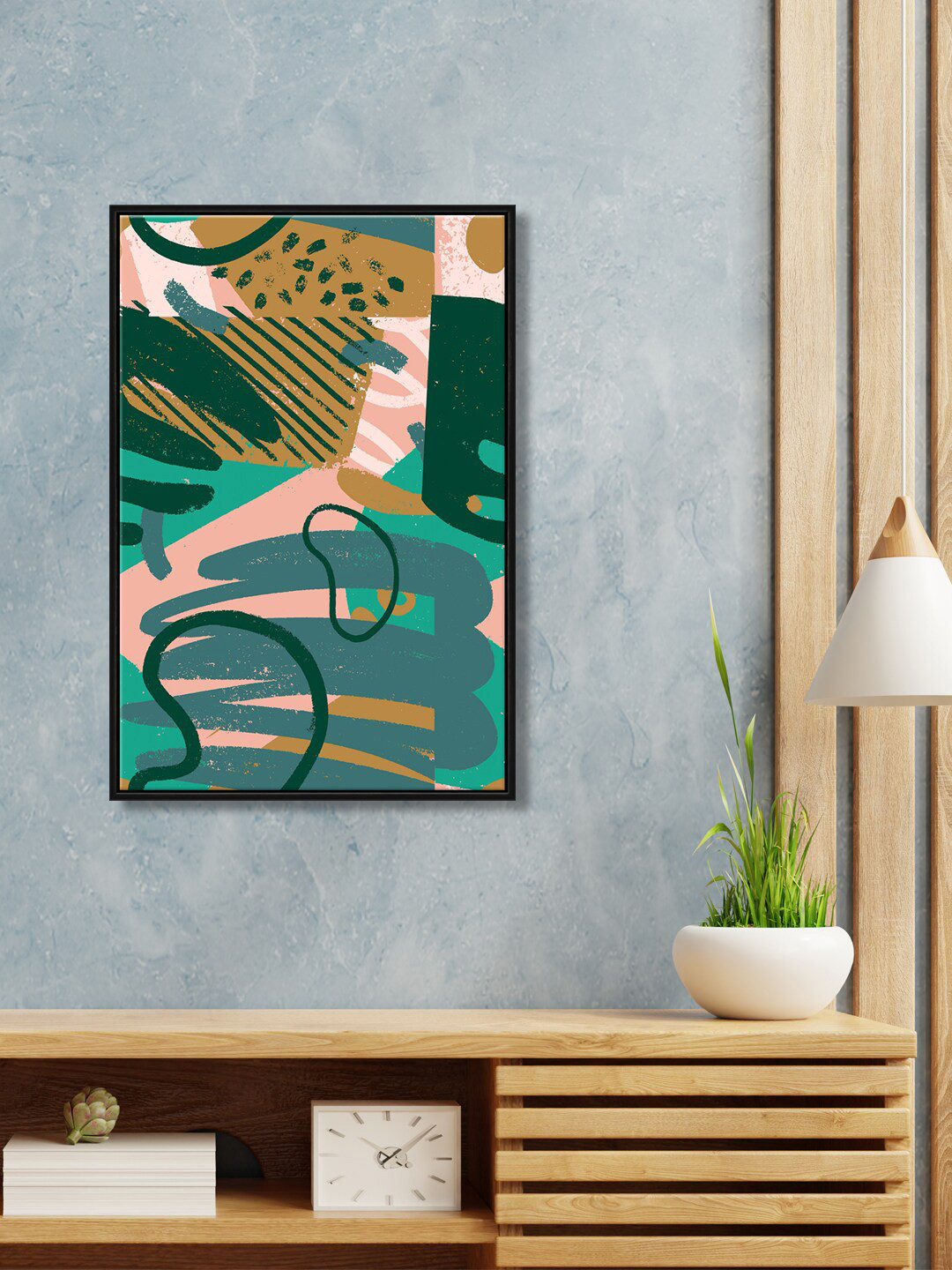 

999Store Green & Pink Printed Framed Wall Art